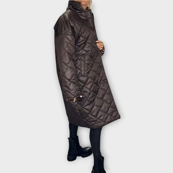 Quilted Longline Winter Puffer Coat