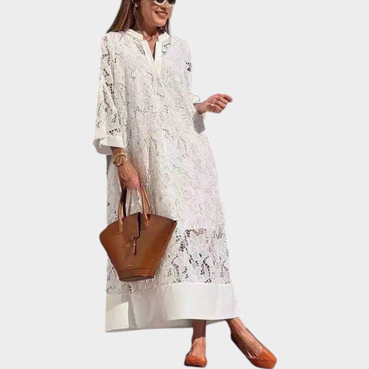 Elegant Lace Detail Maxi Dress