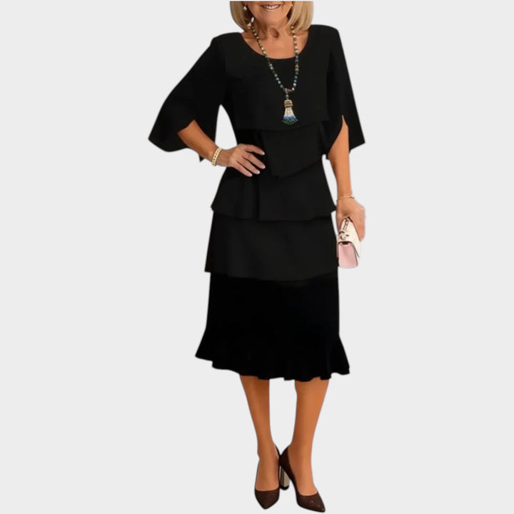 Layered Ruffle Midi Dress