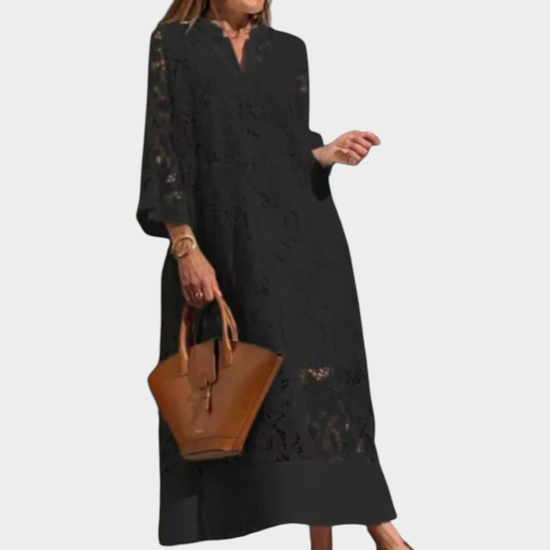 Elegant Lace Detail Maxi Dress
