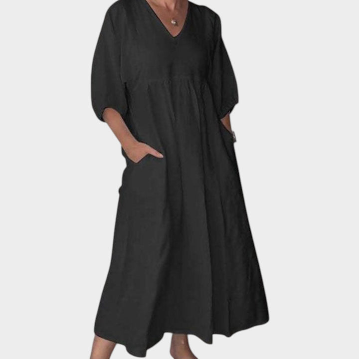 Relaxed V-Neck Maxi Dress