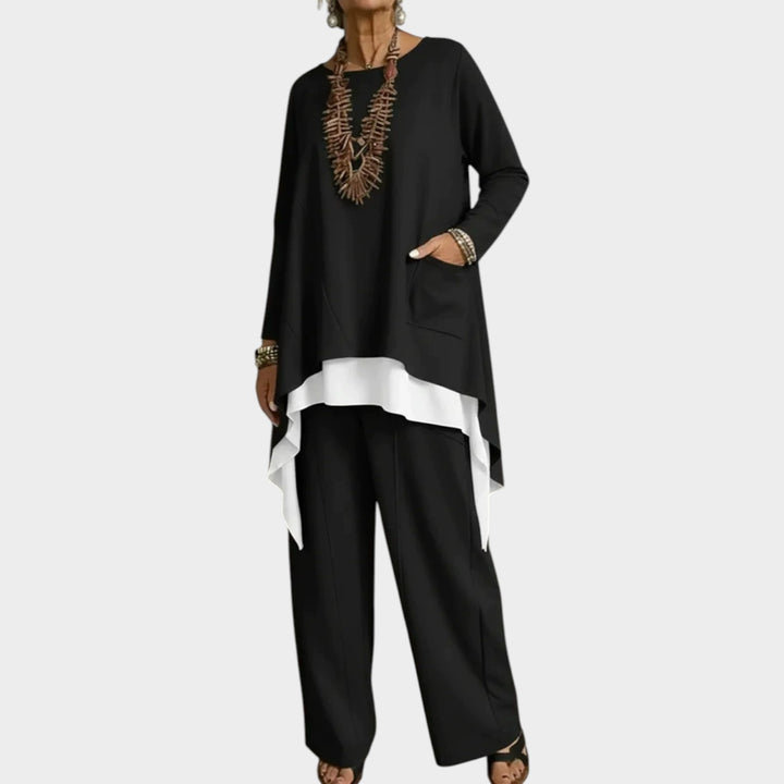 Minimal Layered Asymmetrical Two-Piece Set