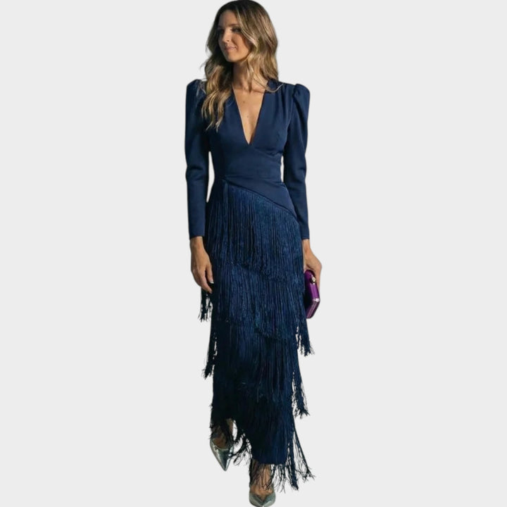 Elegant Fringe Evening Dress