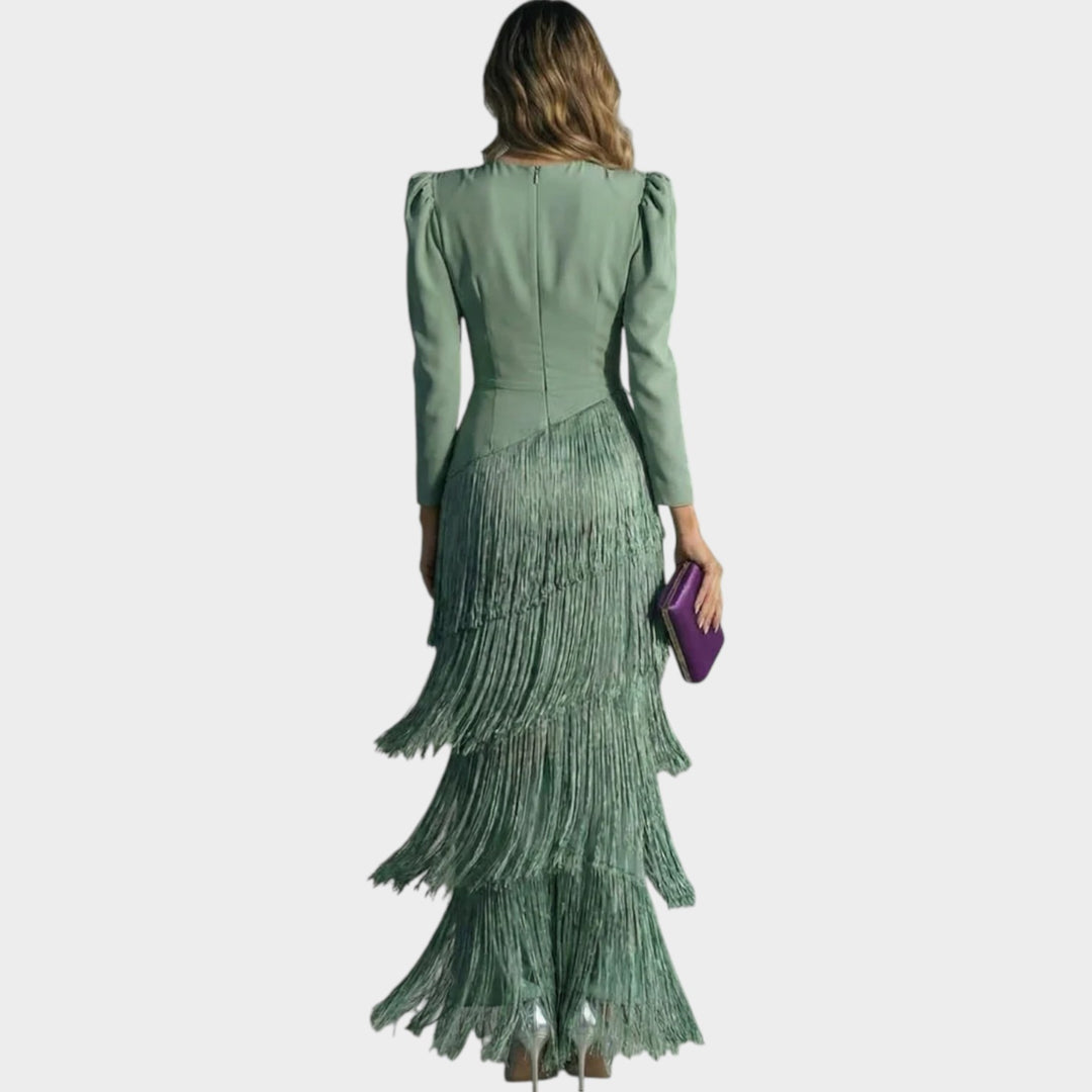 Elegant Fringe Evening Dress