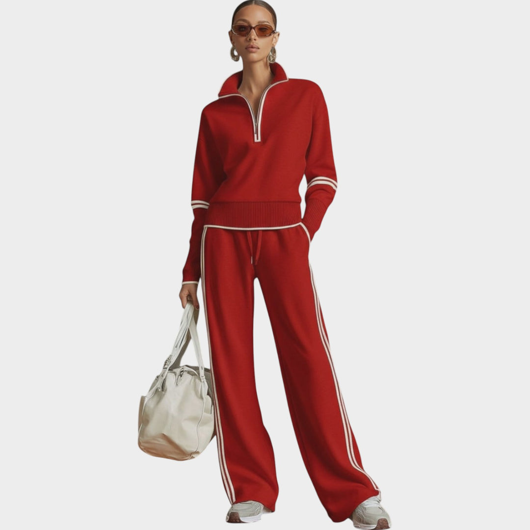 Athleisure Zip‑Neck Lounge Set