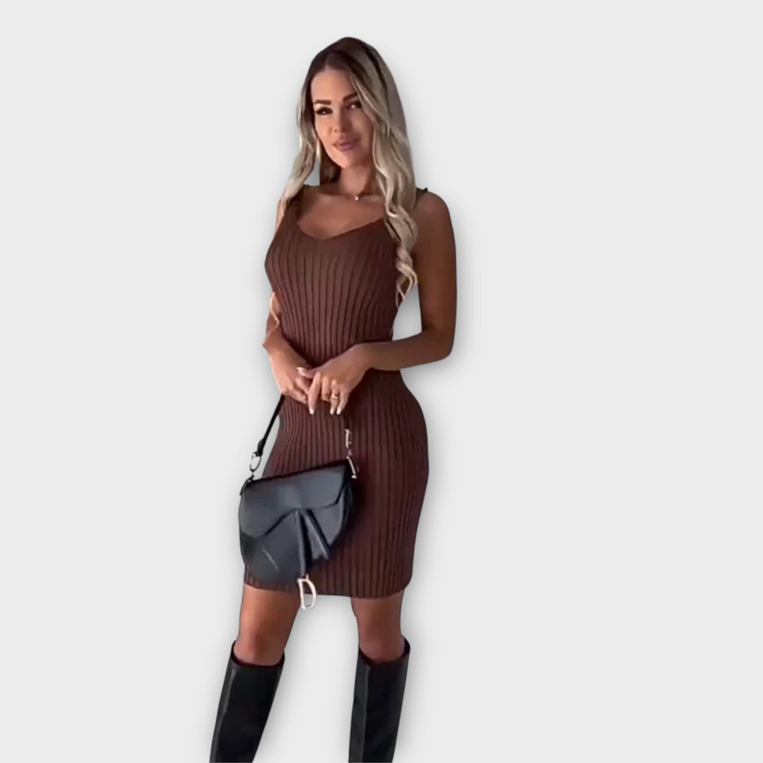 Elegant Ribbed Knit Two-Piece Set