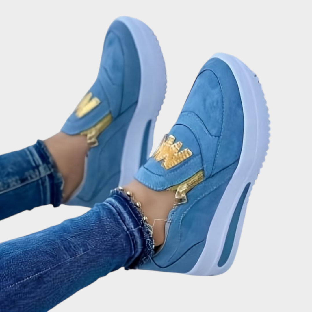 Zip-Detail Platform Slip-On Sneakers